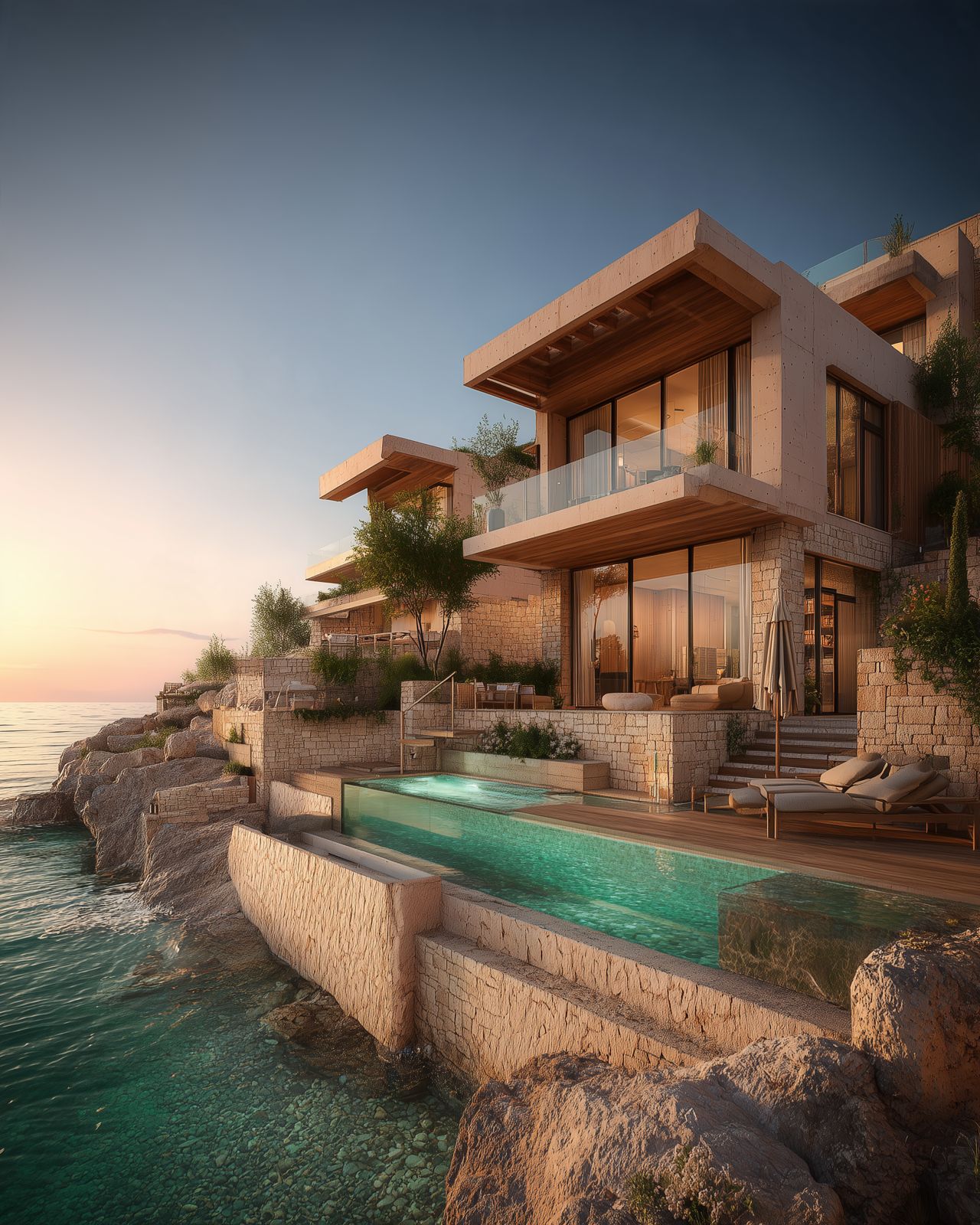 Cypriot coastal villa above turquoise water